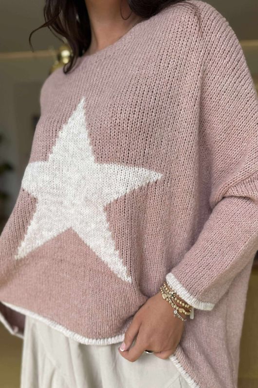 Big Softie Star Slouch Knit Rose -